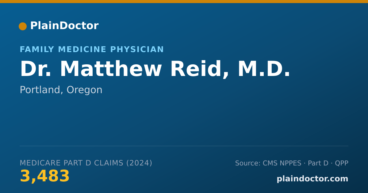 Shareable card for Matthew Reid, M.D. - Family Medicine Physician, Portland, OR