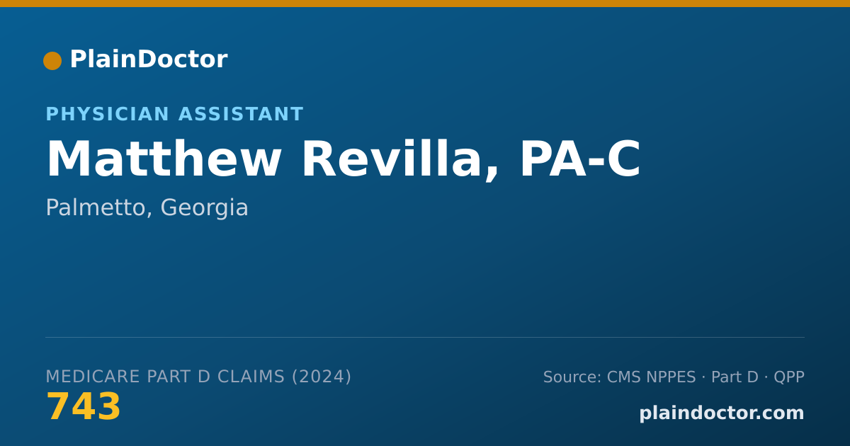 Shareable card for Matthew Revilla, PA-C - Adult Medicine Physician, Palmetto, GA