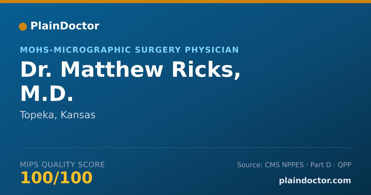 Shareable card for Matthew Ricks, M.D. - MOHS-Micrographic Surgery Physician, Topeka, KS
