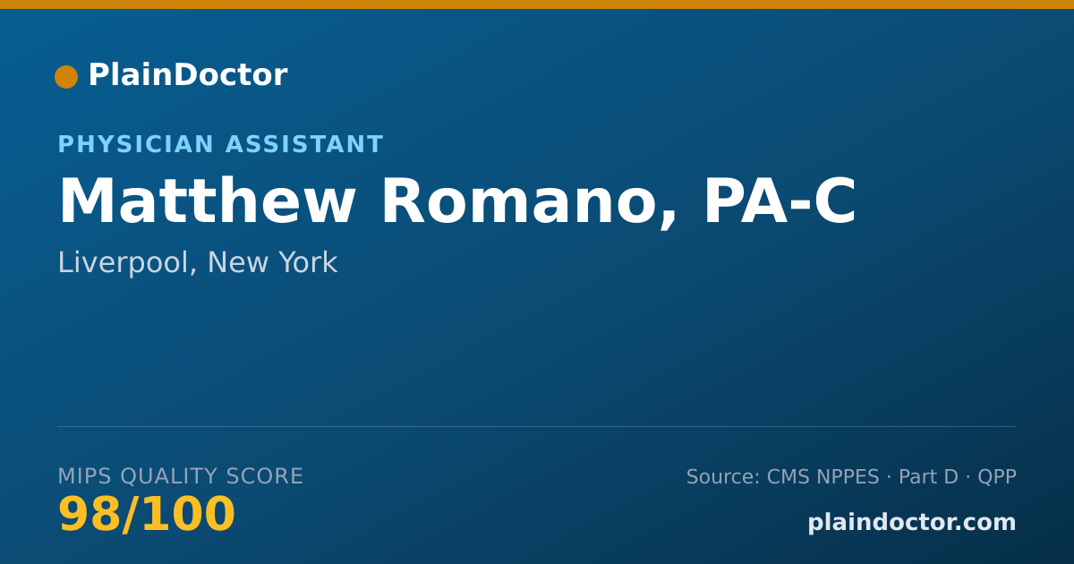 Shareable card for Matthew Romano, PA-C - Physician Assistant, Liverpool, NY