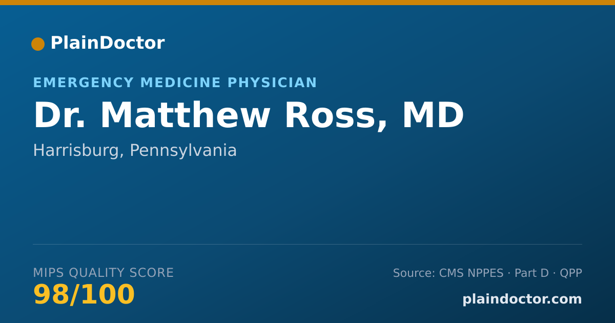 Shareable card for Matthew Ross, MD - Surgery Physician, Harrisburg, PA