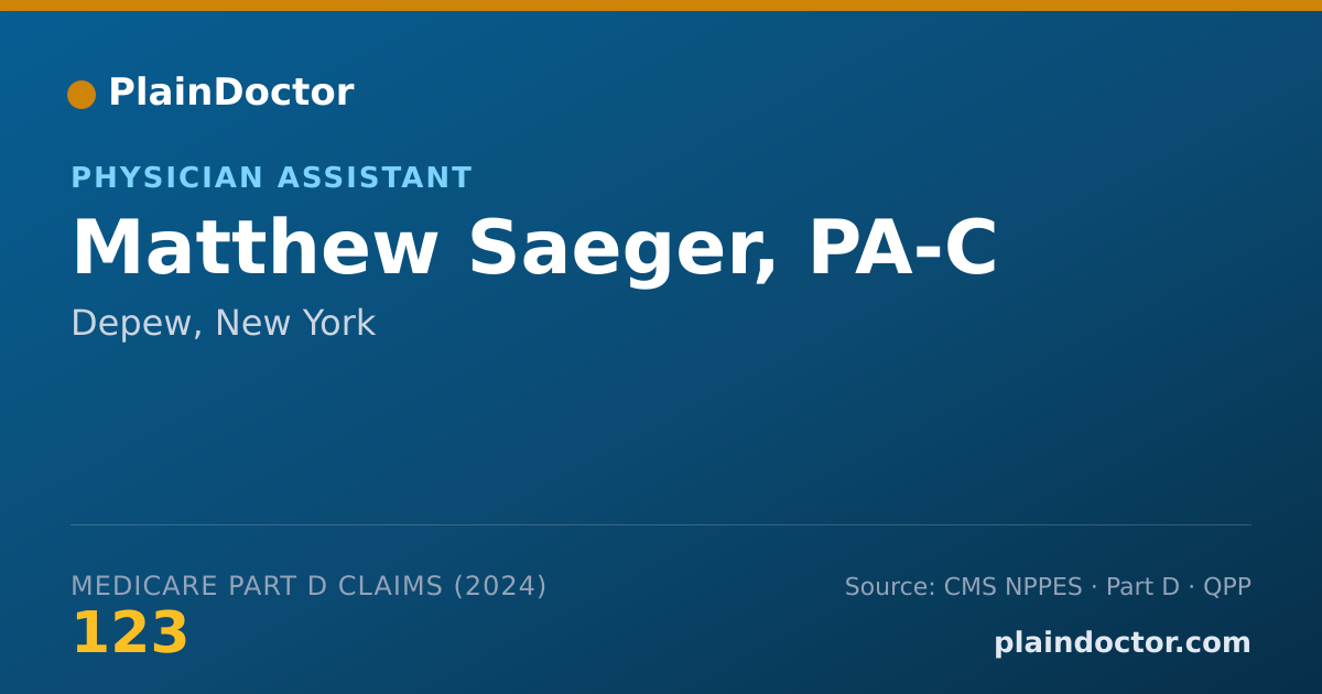 Shareable card for Matthew Saeger, PA-C - Physician Assistant, Depew, NY