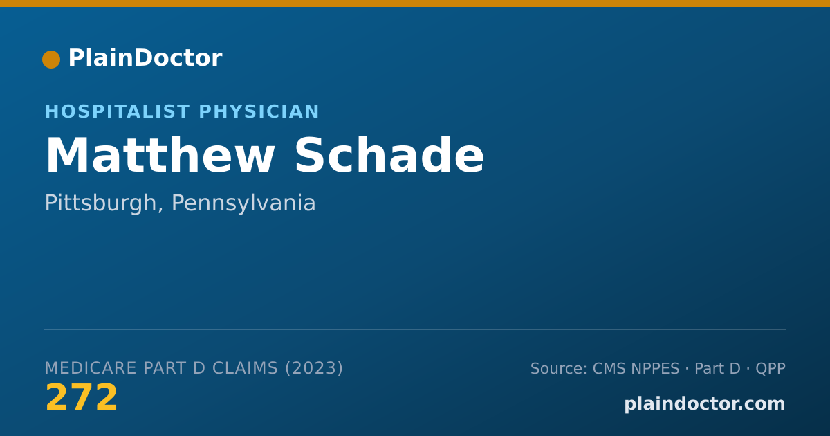 Shareable card for Matthew Schade - Hospitalist Physician, Pittsburgh, PA