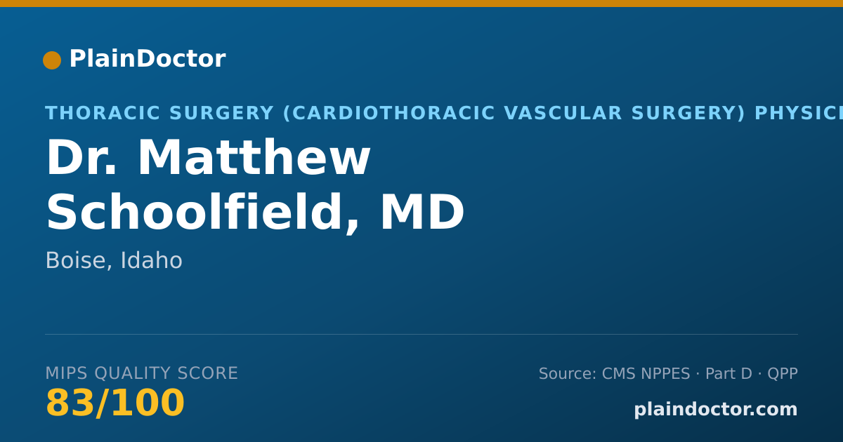Shareable card for Matthew Schoolfield, MD - Thoracic Surgery (Cardiothoracic Vascular Surgery) Physician, Boise, ID