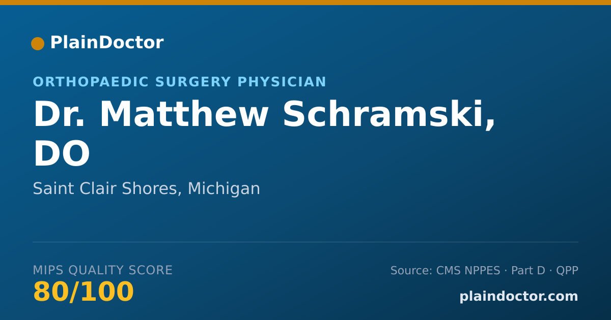Shareable card for Matthew Schramski, DO - Orthopaedic Surgery Physician, Saint Clair Shores, MI