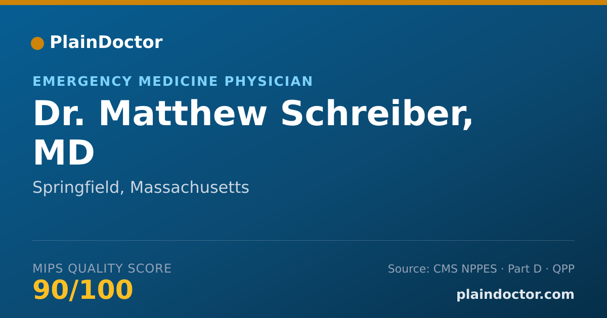 Shareable card for Matthew Schreiber, MD - Emergency Medicine Physician, Springfield, MA