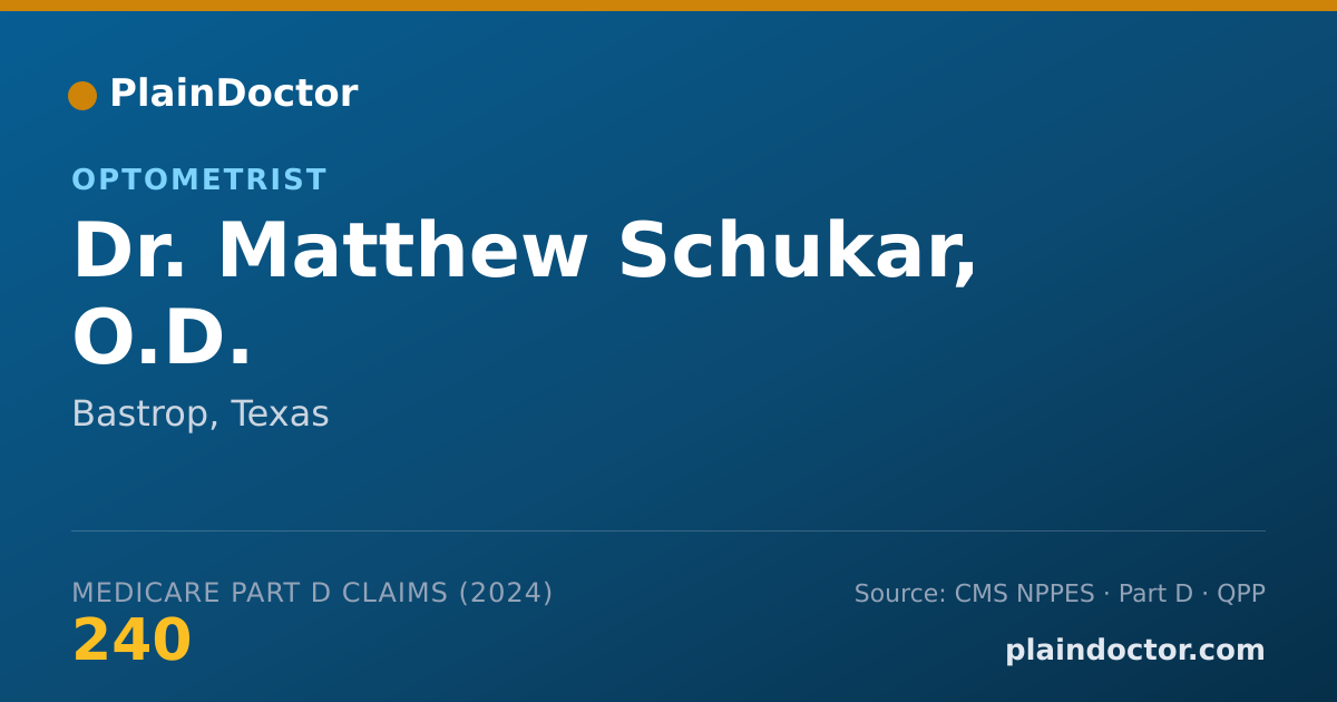 Shareable card for Matthew Schukar, O.D. - Optometrist, Bastrop, TX