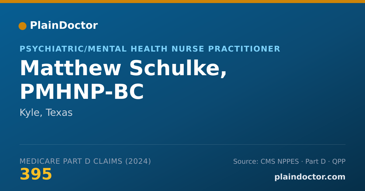 Shareable card for Matthew Schulke, PMHNP-BC - Registered Nurse, Kyle, TX