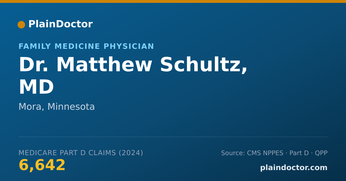 Shareable card for Matthew Schultz, MD - Family Medicine Physician, Mora, MN