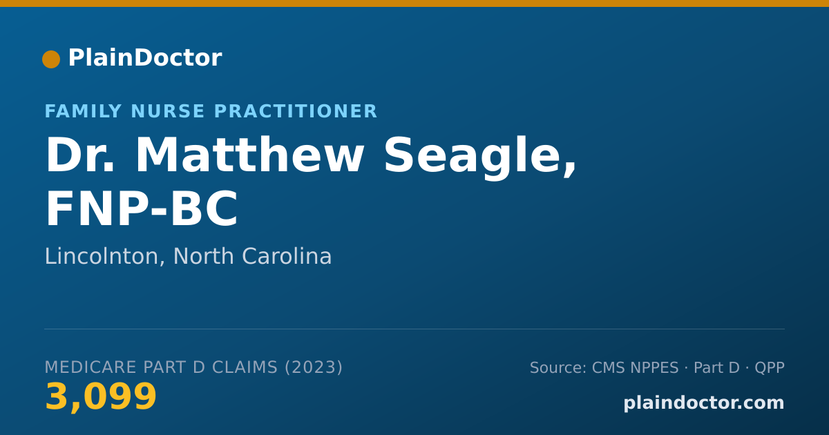 Shareable card for Matthew Seagle, FNP-BC - Family Nurse Practitioner, Lincolnton, NC