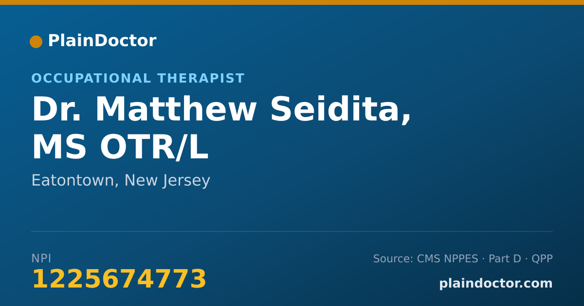Shareable card for Matthew Seidita, MS OTR/L - Occupational Therapist, Eatontown, NJ