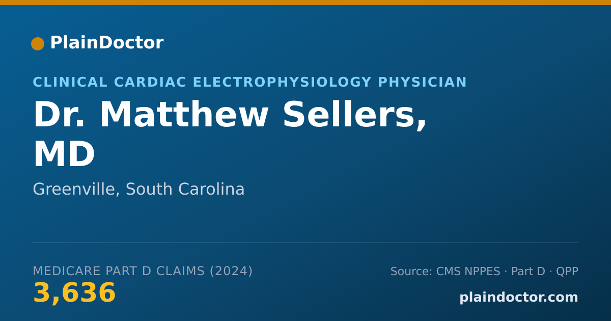 Shareable card for Matthew Sellers, MD - Clinical Cardiac Electrophysiology Physician, Greenville, SC