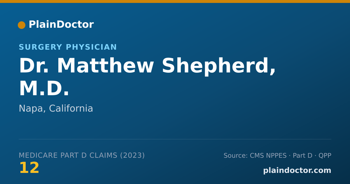 Shareable card for Matthew Shepherd, M.D. - Surgery Physician, Napa, CA