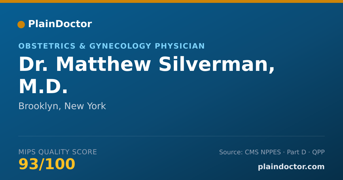 Shareable card for Matthew Silverman, M.D. - Obstetrics & Gynecology Physician, Brooklyn, NY