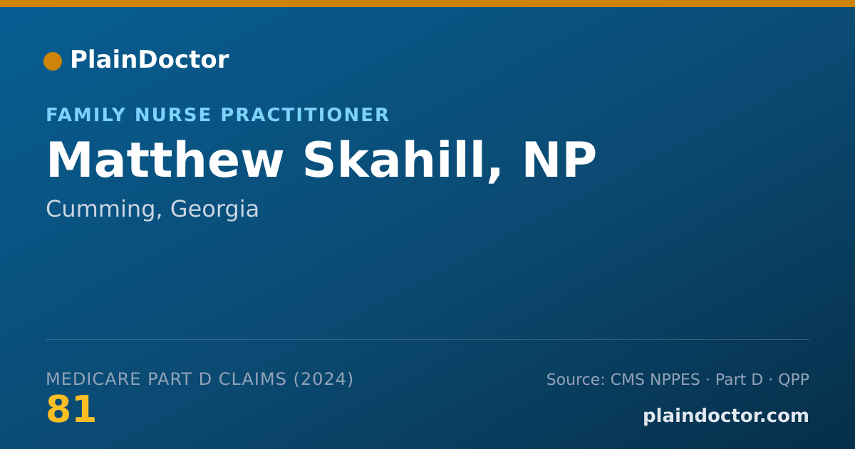 Shareable card for Matthew Skahill, NP - Family Nurse Practitioner, Cumming, GA