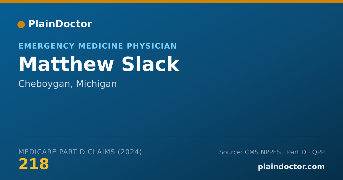 Shareable card for Matthew Slack - Emergency Medicine Physician, Cheboygan, MI