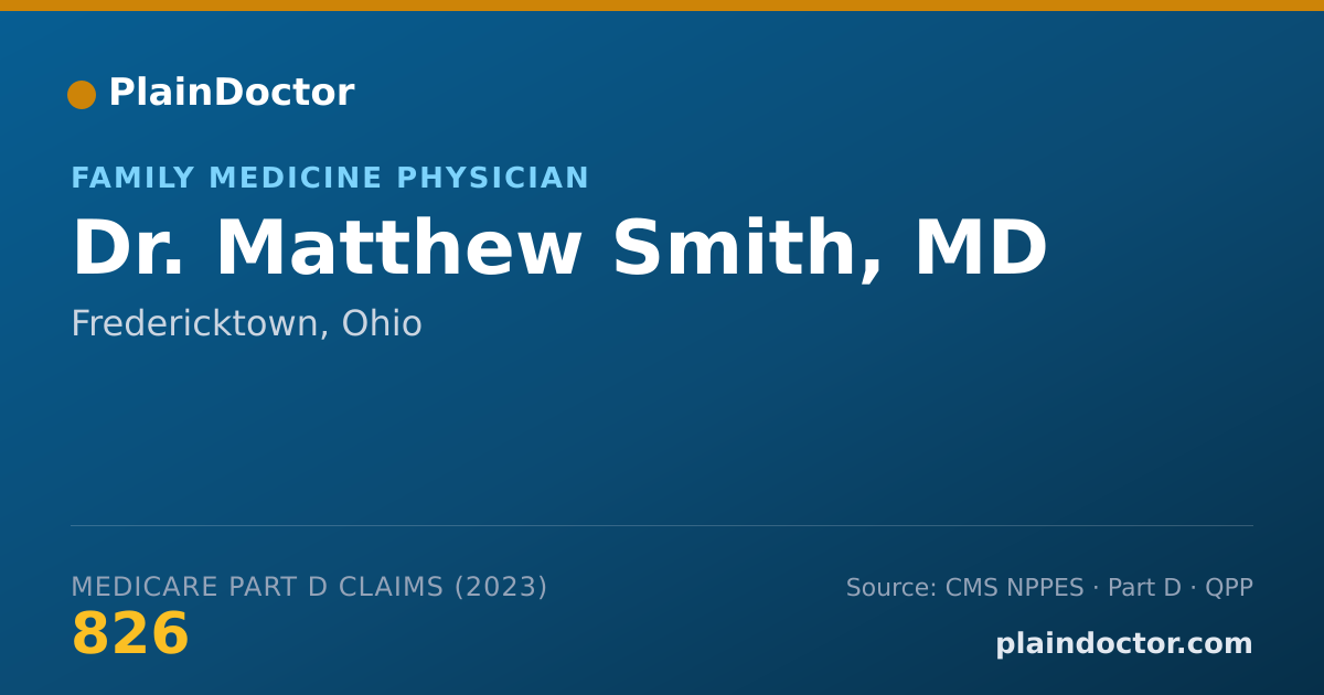Shareable card for Matthew Smith, MD - Family Medicine Physician, Fredericktown, OH