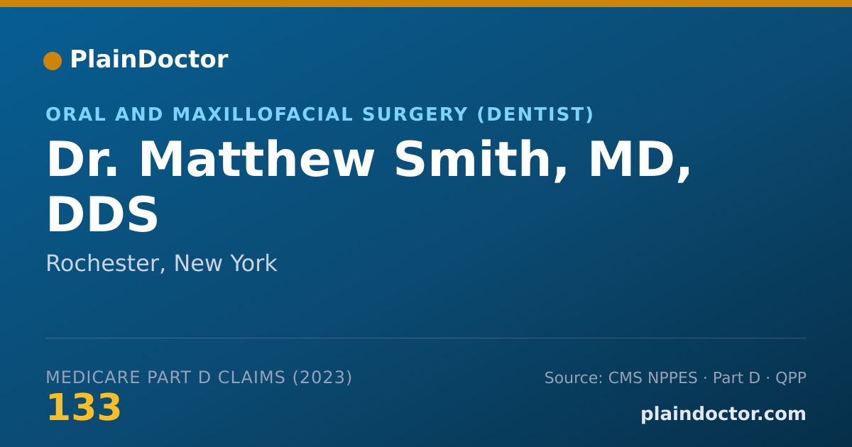 Shareable card for Matthew Smith, MD, DDS - Oral and Maxillofacial Surgery (Dentist), Rochester, NY