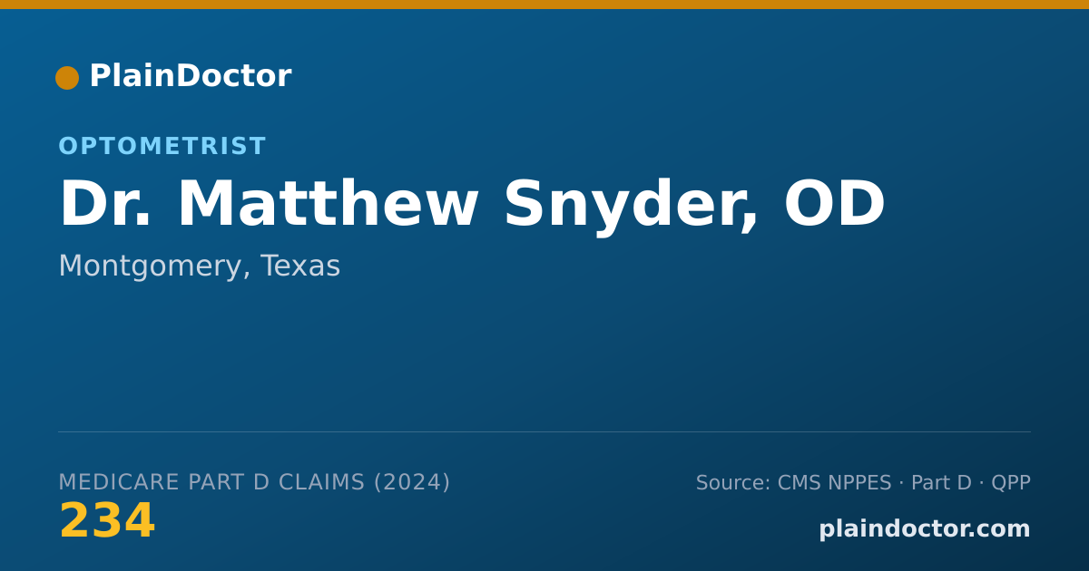 Shareable card for Matthew Snyder, OD - Optometrist, Montgomery, TX