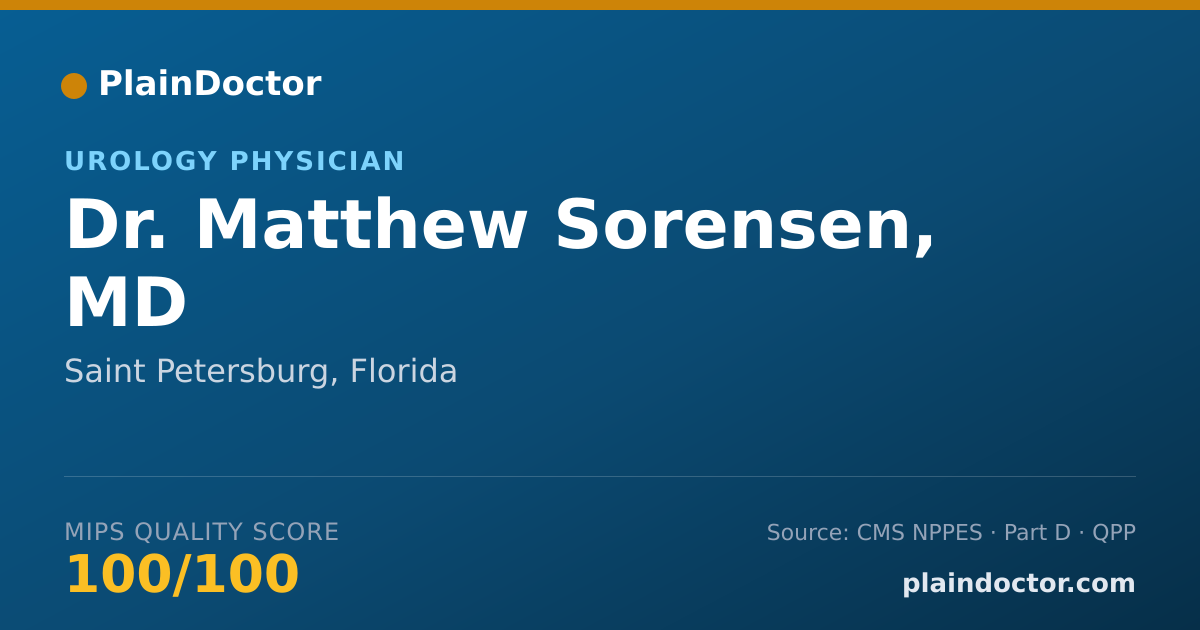 Shareable card for Matthew Sorensen, MD - Urology Physician, Saint Petersburg, FL