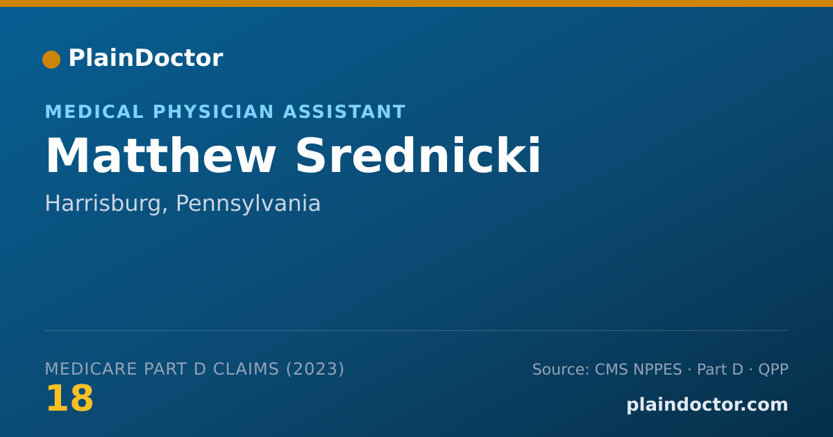 Shareable card for Matthew Srednicki - Medical Physician Assistant, Harrisburg, PA