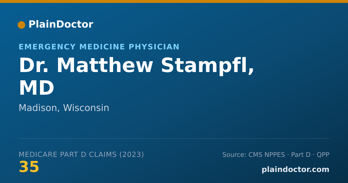 Shareable card for Matthew Stampfl, MD - Emergency Medicine Physician, Madison, WI
