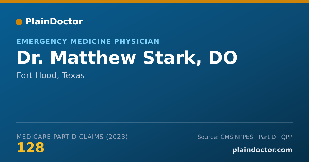 Shareable card for Matthew Stark, DO - Emergency Medicine Physician, Fort Hood, TX