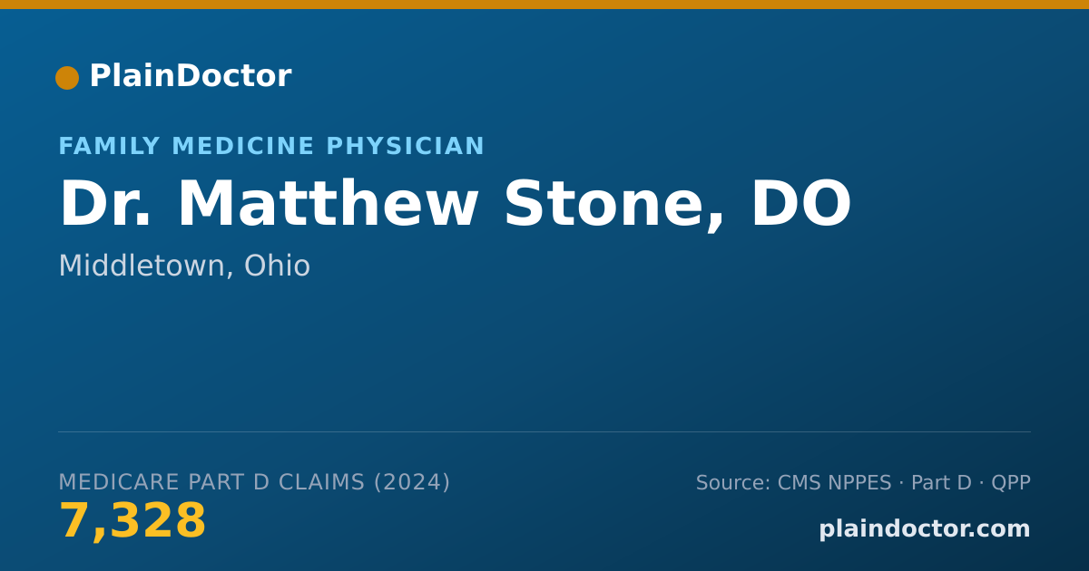 Shareable card for Matthew Stone, DO - Family Medicine Physician, Middletown, OH