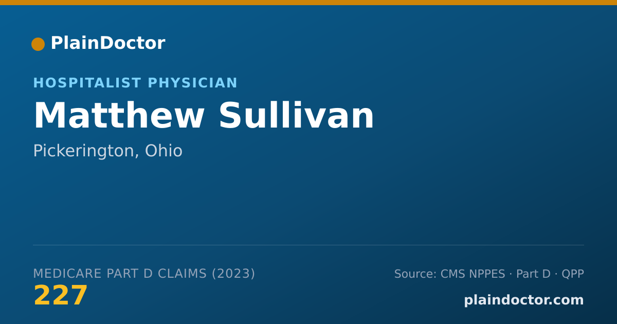Shareable card for Matthew Sullivan - Hospitalist Physician, Pickerington, OH