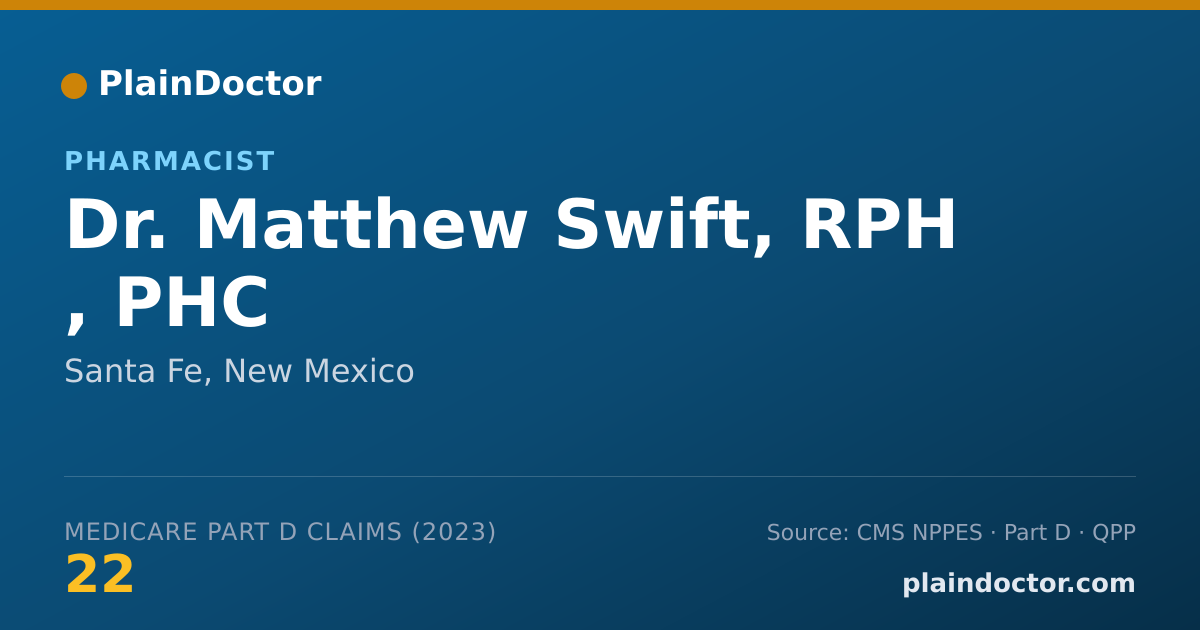 Shareable card for Matthew Swift, RPH , PHC - Pharmacist, Santa Fe, NM