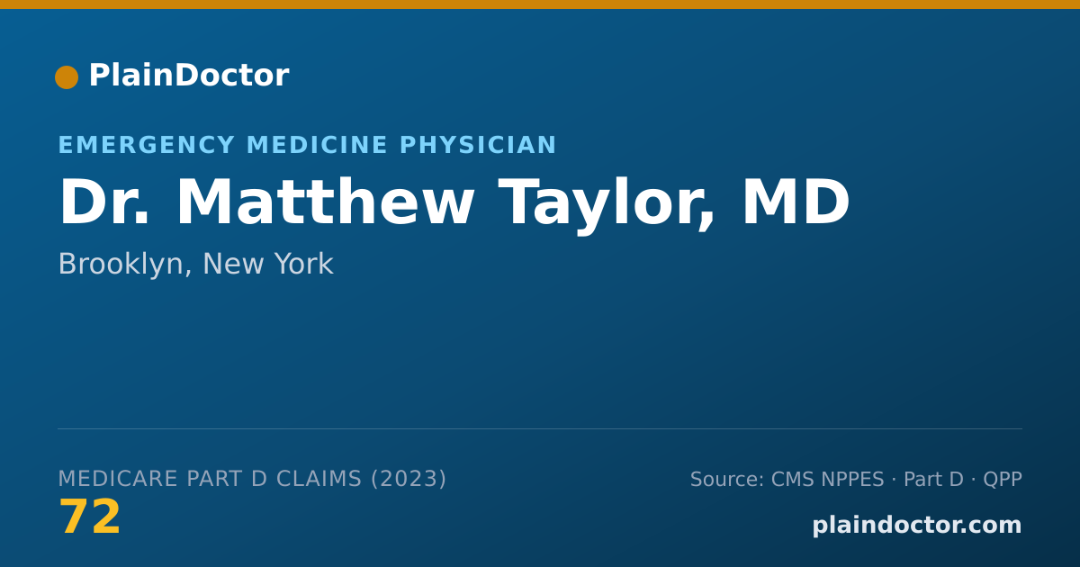 Shareable card for Matthew Taylor, MD - Emergency Medicine Physician, Brooklyn, NY