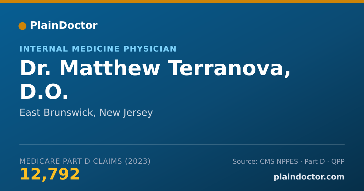 Shareable card for Matthew Terranova, D.O. - Internal Medicine Physician, East Brunswick, NJ