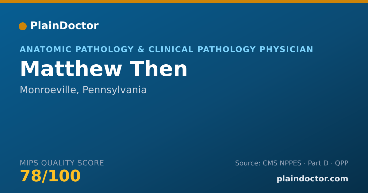 Shareable card for Matthew Then - Anatomic Pathology & Clinical Pathology Physician, Monroeville, PA