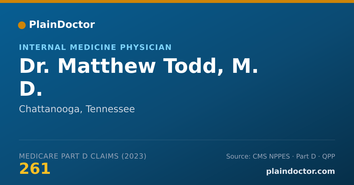 Shareable card for Matthew Todd, M. D. - Internal Medicine Physician, Chattanooga, TN