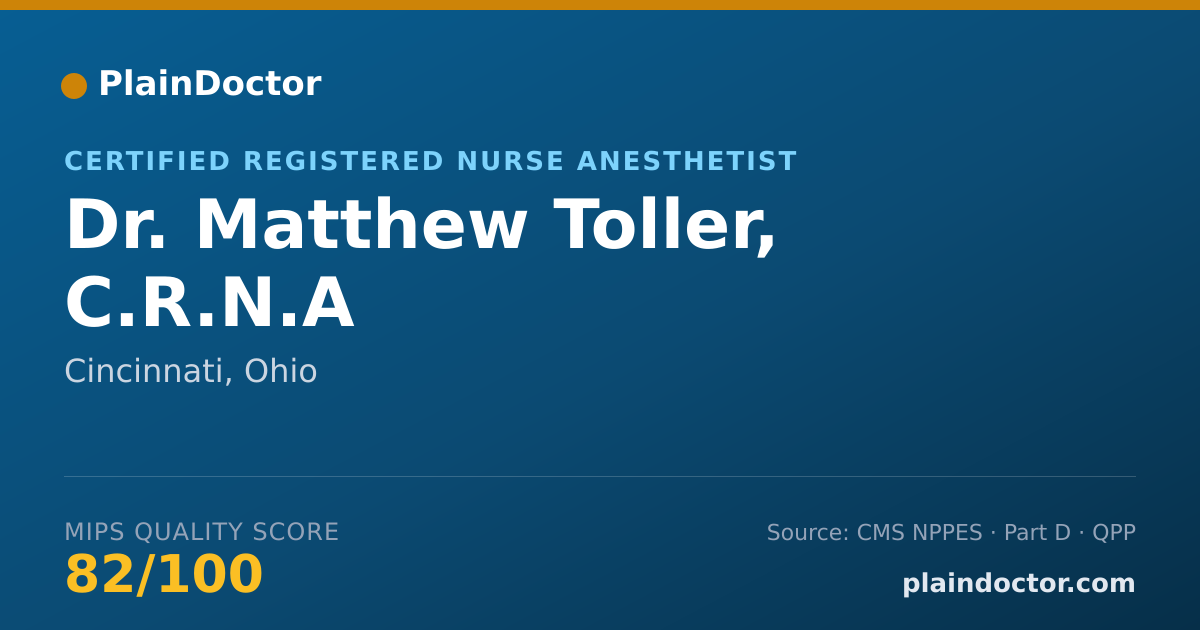 Shareable card for Matthew Toller, C.R.N.A - Certified Registered Nurse Anesthetist, Cincinnati, OH