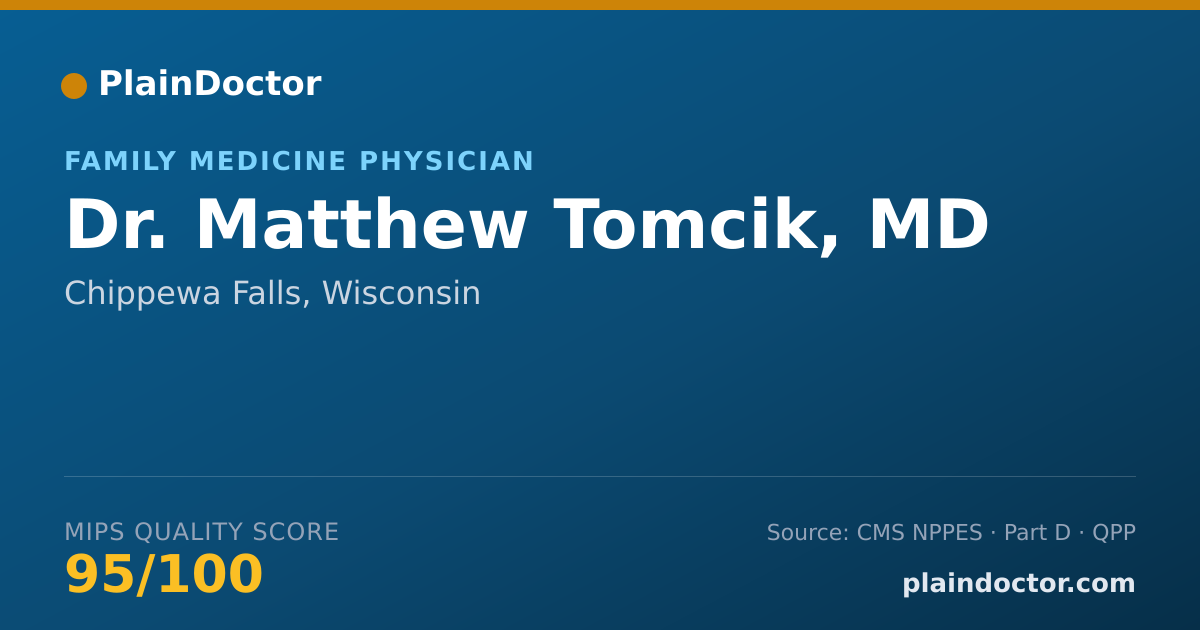 Shareable card for Matthew Tomcik, MD - Family Medicine Physician, Chippewa Falls, WI