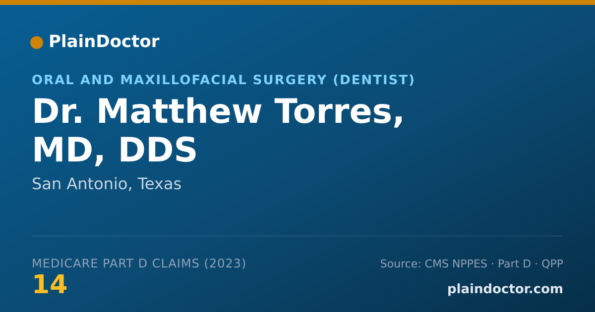 Shareable card for Matthew Torres, MD, DDS - Oral and Maxillofacial Surgery (Dentist), San Antonio, TX