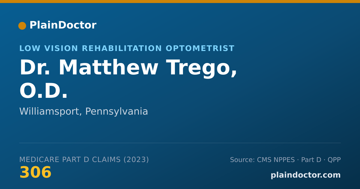 Shareable card for Matthew Trego, O.D. - Low Vision Rehabilitation Optometrist, Williamsport, PA