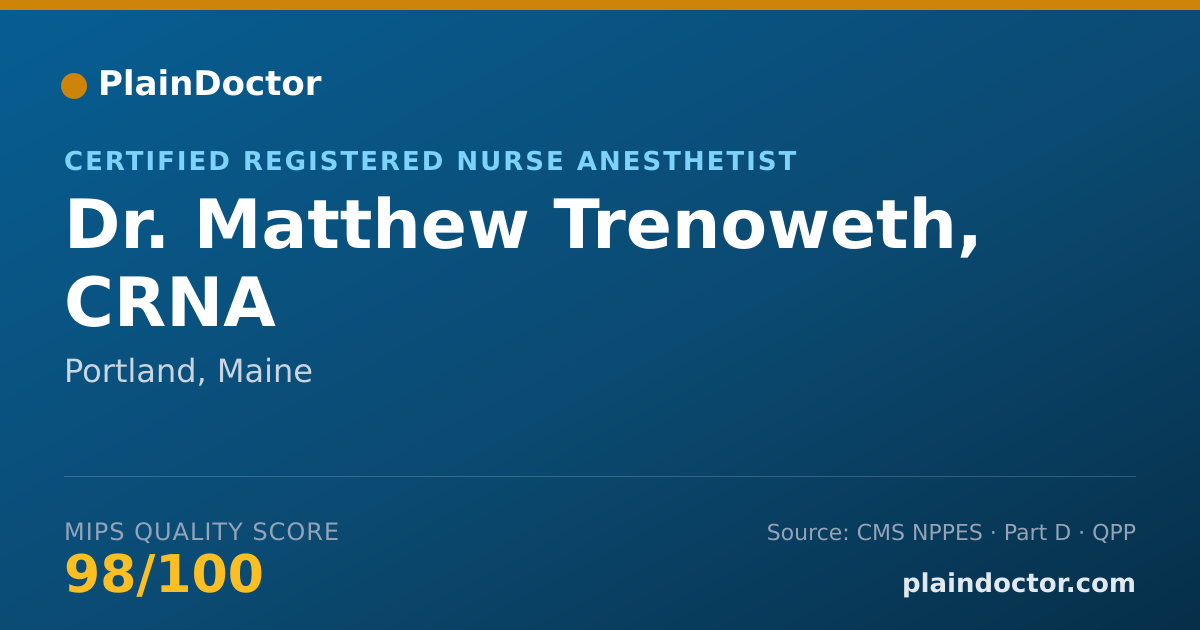 Shareable card for Matthew Trenoweth, CRNA - Certified Registered Nurse Anesthetist, Portland, ME