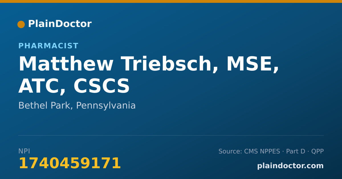 Shareable card for Matthew Triebsch, MSE, ATC, CSCS - Athletic Trainer, Bethel Park, PA