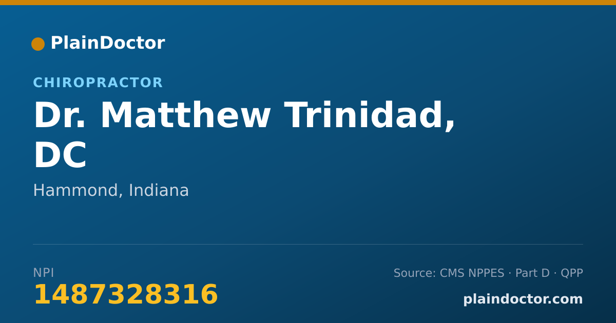 Shareable card for Matthew Trinidad, DC - Chiropractor, Hammond, IN