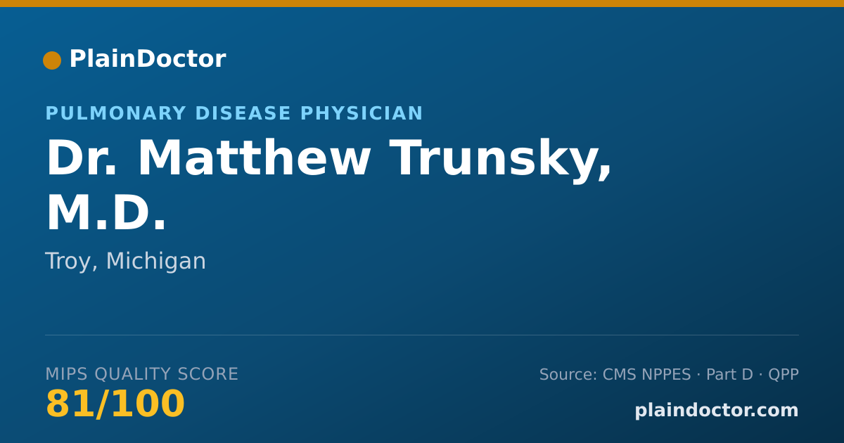 Shareable card for Matthew Trunsky, M.D. - Critical Care Medicine (Internal Medicine) Physician, Troy, MI