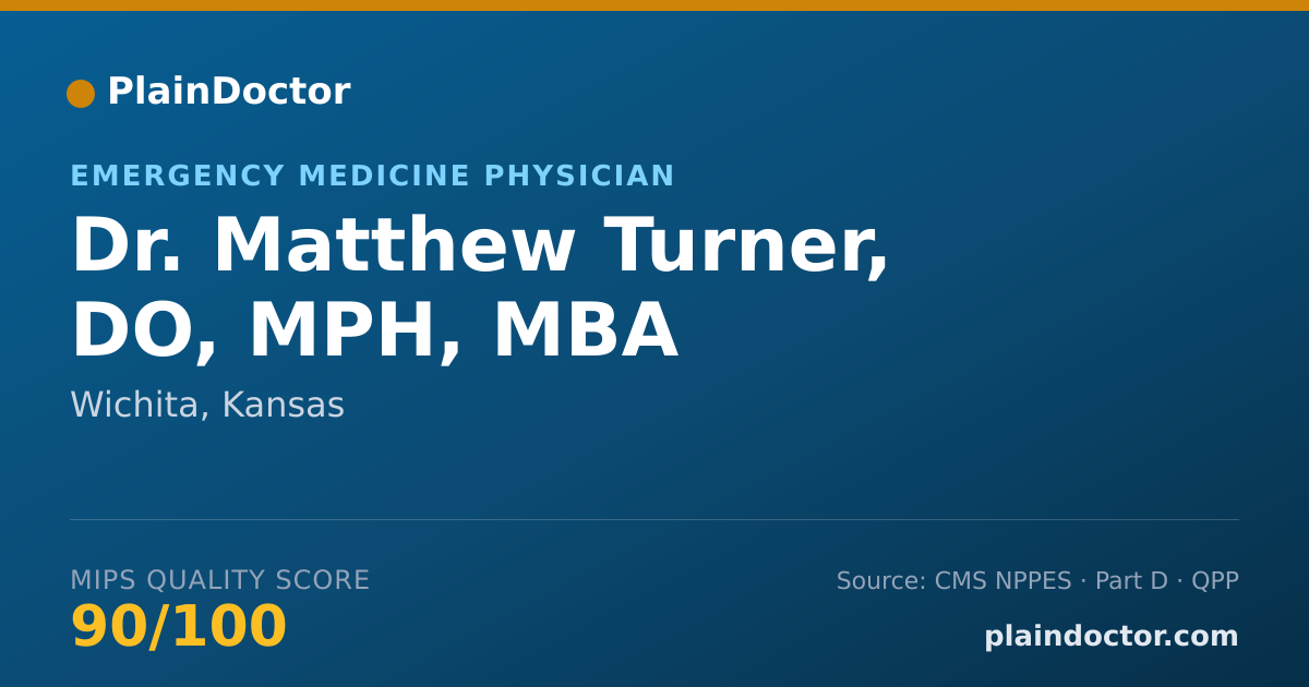 Shareable card for Matthew Turner, DO, MPH, MBA - Emergency Medicine Physician, Wichita, KS