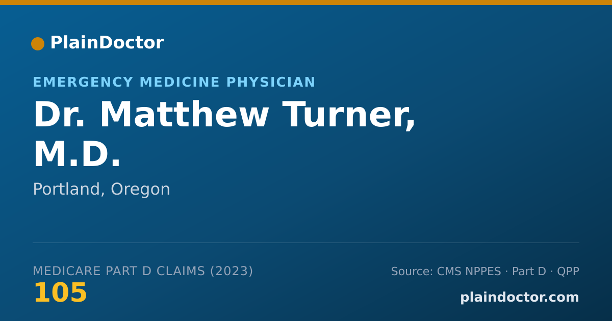 Shareable card for Matthew Turner, M.D. - Emergency Medicine Physician, Portland, OR