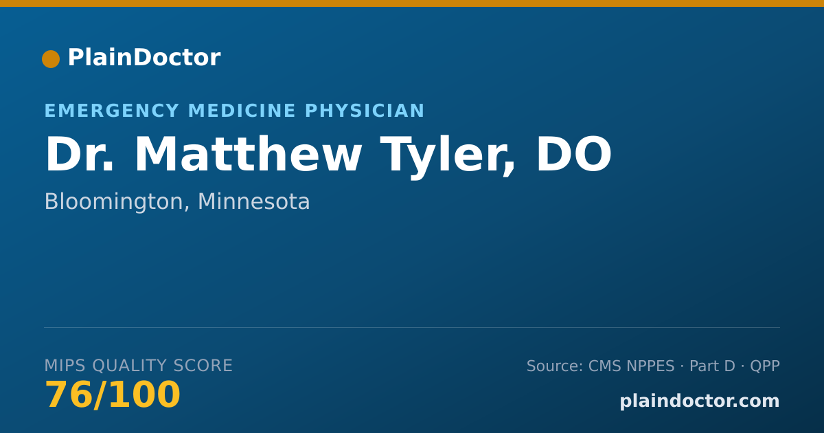 Shareable card for Matthew Tyler, DO - Emergency Medicine Physician, Bloomington, MN