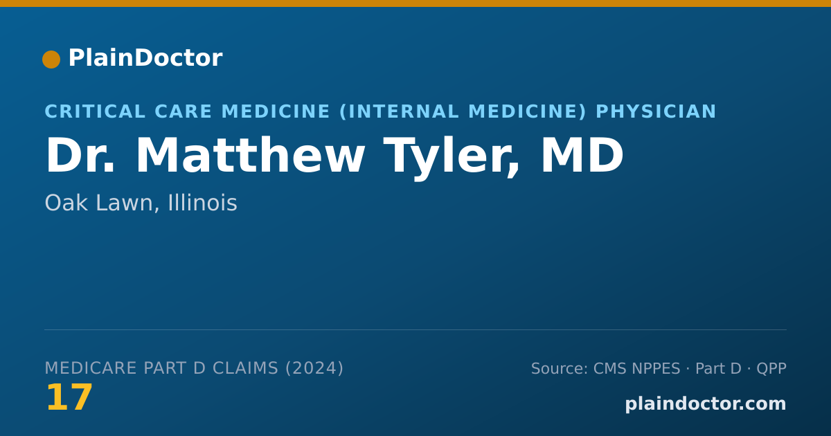 Shareable card for Matthew Tyler, MD - Emergency Medicine Physician, Oak Lawn, IL