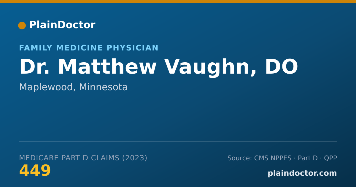 Shareable card for Matthew Vaughn, DO - Family Medicine Physician, Maplewood, MN
