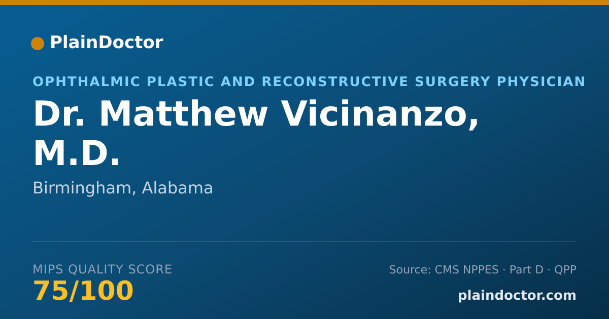 Shareable card for Matthew Vicinanzo, M.D. - Ophthalmic Plastic and Reconstructive Surgery Physician, Birmingham, AL