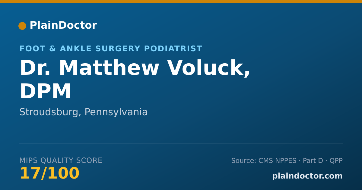 Shareable card for Matthew Voluck, DPM - Foot & Ankle Surgery Podiatrist, Stroudsburg, PA