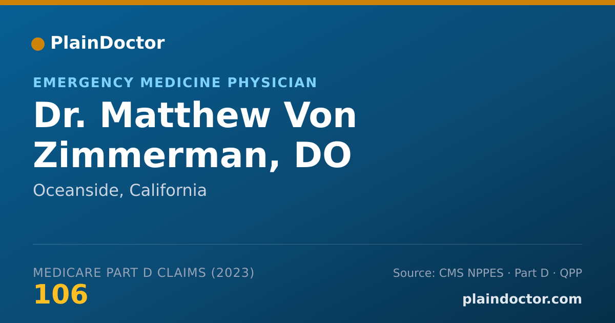 Shareable card for Matthew Von Zimmerman, DO - Emergency Medicine Physician, Oceanside, CA